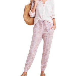 Anthropologie Orana Joggers Size Medium Snake Print Pants Light Pink Lyocell